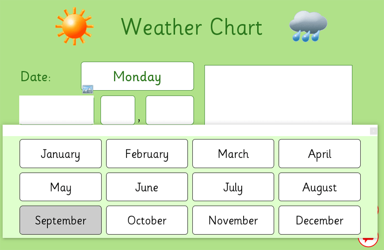 Weather chart in Clicker