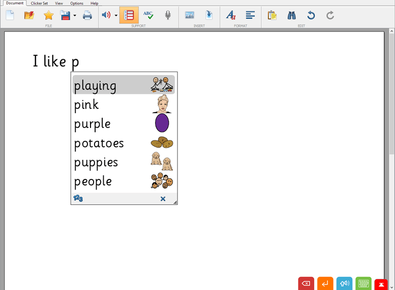 SymbolStix images appearing beside word predictions in Clicker 7