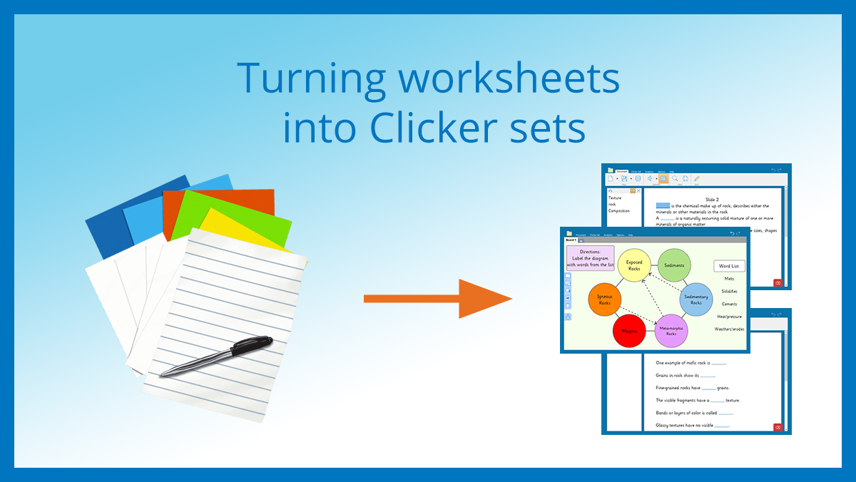 US-Turning worksheets in Clicker sets