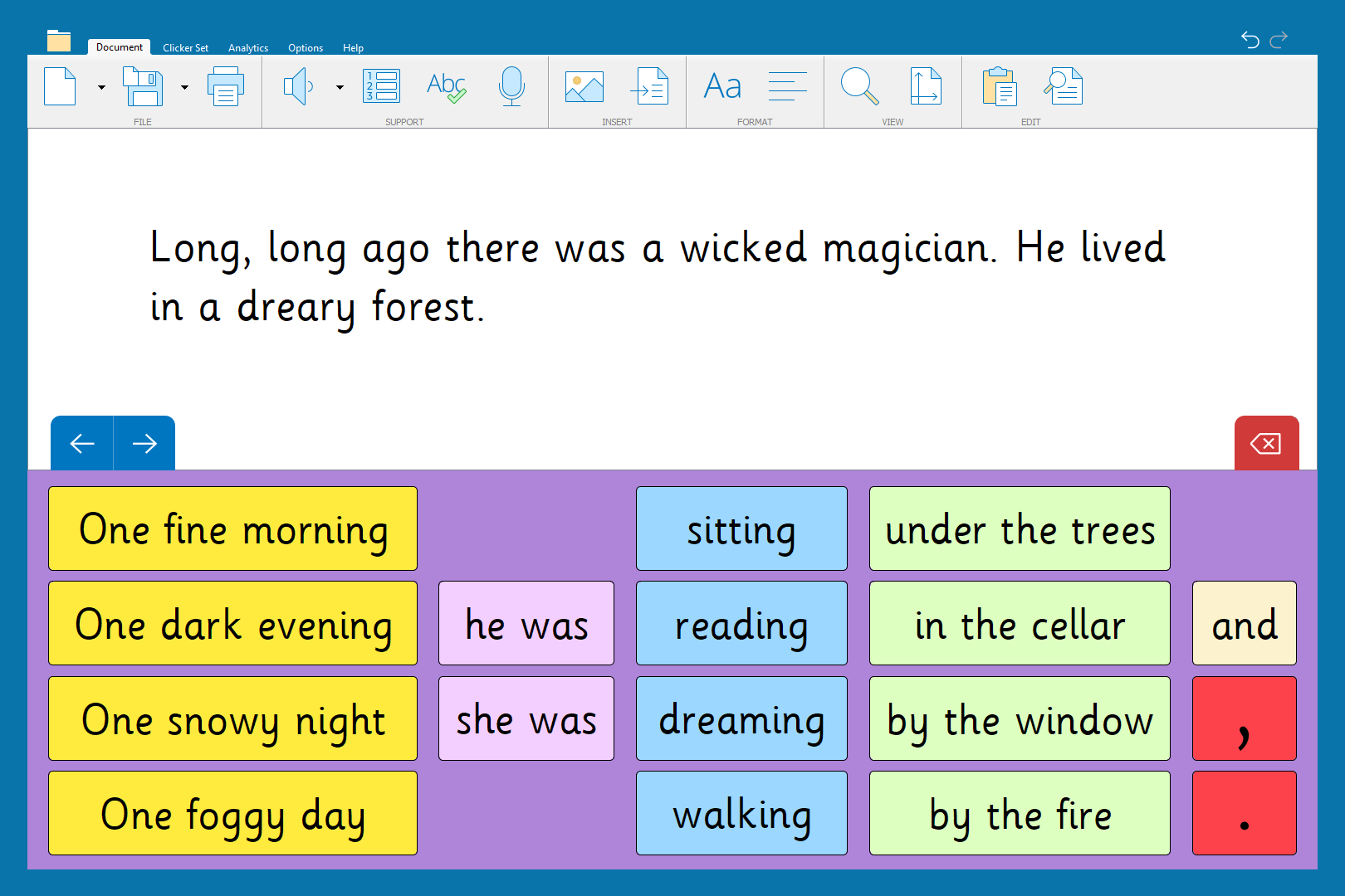 Write stories with Clicker-7
