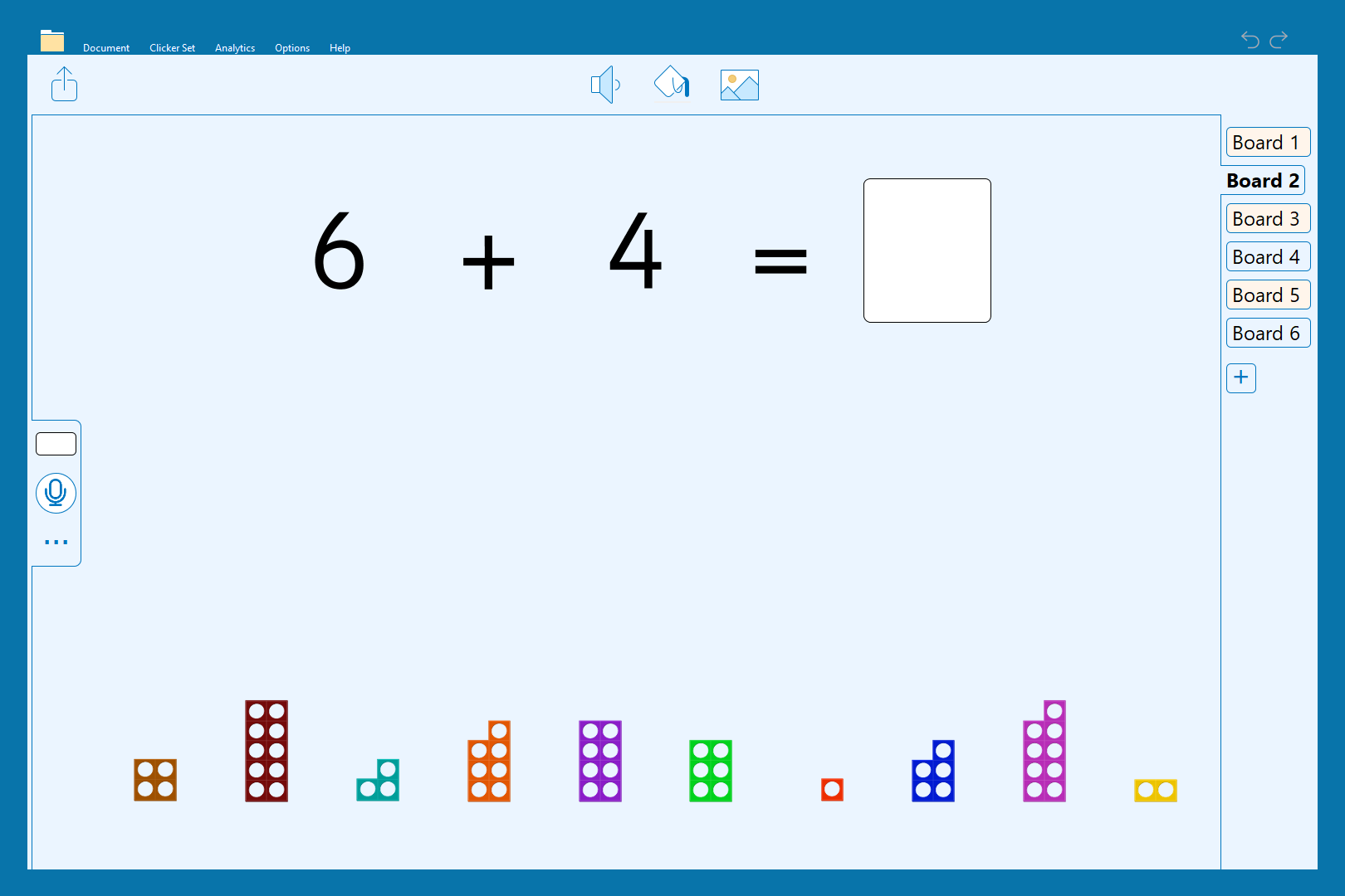 Calculating with number tiles and Clicker-3