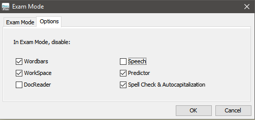 Exam Mode Settings in DocsPlus