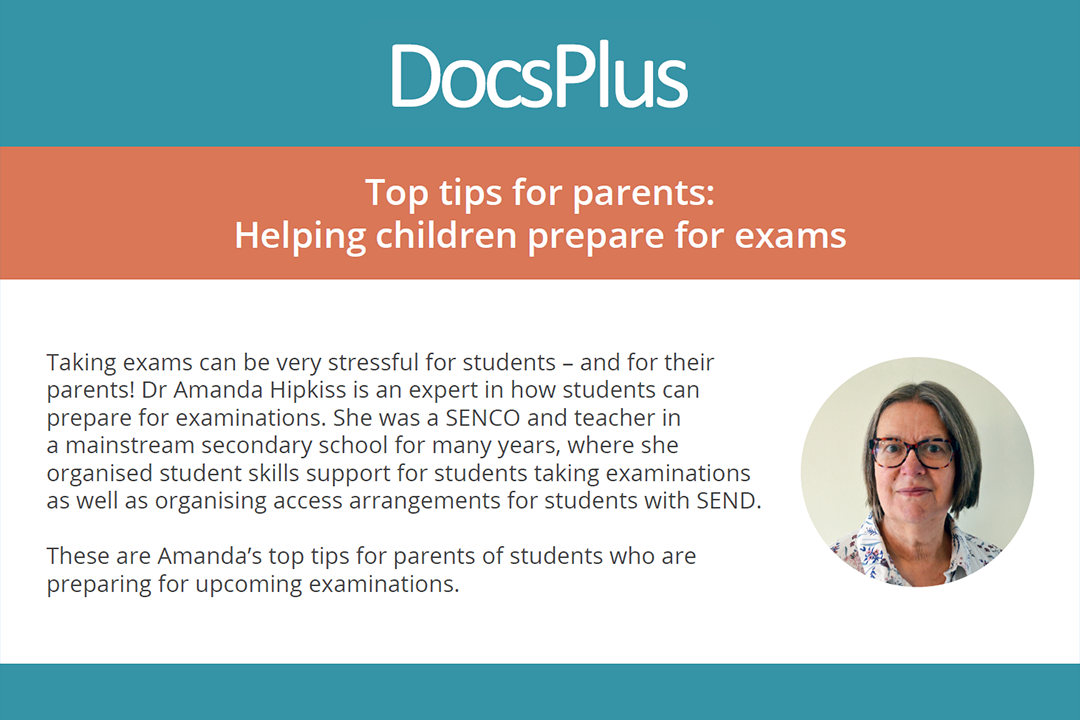 Top tips for parents - helping children prepare for exams