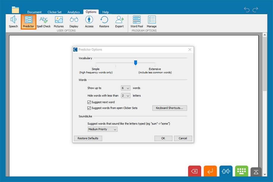 Clicker 8 Tailor the Features Crick Software